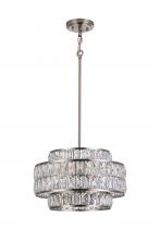  LIT7432 SN-CRY - 16" 4xE26 60 W Pendant in satin nickel finish with Crystal